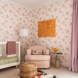 Custom Blush Floral Wallpaper